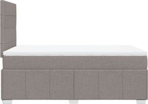 vidaXL Łóżko kontynentalne z materacem, taupe, 120x190 cm, tkanina 5