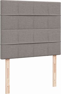 vidaXL Łóżko kontynentalne z materacem, taupe, 120x190 cm, tkanina 7
