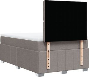vidaXL Łóżko kontynentalne z materacem, taupe, 120x190 cm, tkanina 6