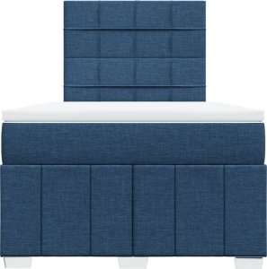 vidaXL Łóżko kontynentalne z materacem, niebieskie, 120x190cm, tkanina 4