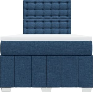 vidaXL Łóżko kontynentalne z materacem, niebieskie, 120x190cm, tkanina 4