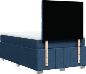 vidaXL Łóżko kontynentalne z materacem, niebieskie, 120x190cm, tkanina 6