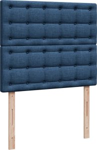 vidaXL Łóżko kontynentalne z materacem, niebieskie, 120x190cm, tkanina 7