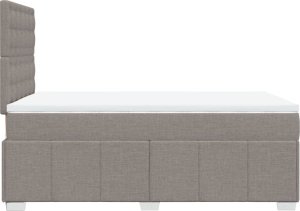 vidaXL Łóżko kontynentalne z materacem, taupe, 120x190 cm, tkanina 5
