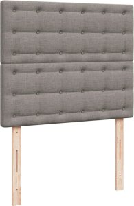 vidaXL Łóżko kontynentalne z materacem, taupe, 120x190 cm, tkanina 7