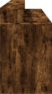 vidaXL Biurko z podświetleniem LED, przydymiony dąb, 200x55x91 cm 7