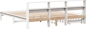 vidaXL Łóżko z regałem, bez materaca, białe, 200x200 cm, sosnowe 6