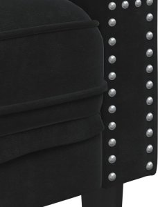 vidaXL Fotel Chesterfield, czarny, tapicerowany aksamitem 7