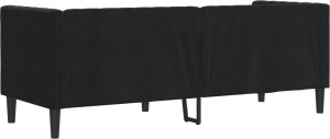 vidaXL Sofa Chesterfield z wałkami, trzyosobowa, czarna, aksamit 6