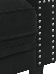 vidaXL Sofa Chesterfield z wałkami, trzyosobowa, czarna, aksamit 7