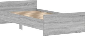 vidaXL Rama łóżka, szary dąb sonoma, 100x200cm materiał drewnopochodny 3