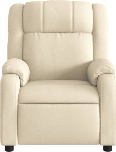 vidaXL Rozkładany fotel masujący, kremowy, obity tkaniną 7
