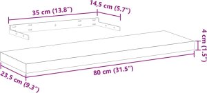 vidaXL Półki, 2 szt., 80x23,5x4 cm, materiał drewnopochodny 9