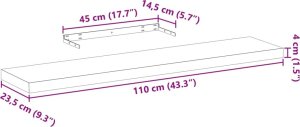 vidaXL Półki, 4 szt., 110x23,5x4 cm, materiał drewnopochodny 9