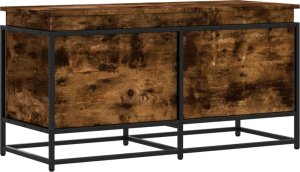 vidaXL Skrzynia z pokrywą, przydymiony dąb, 100x40x51,5 cm 2