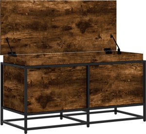 vidaXL Skrzynia z pokrywą, przydymiony dąb, 100x40x51,5 cm 7