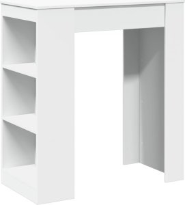 vidaXL Stolik barowy z półkami, biały, 95x47x103,5 cm 2