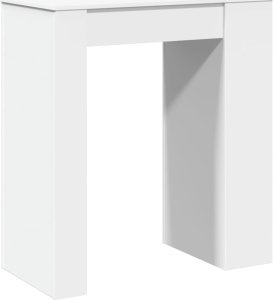 vidaXL Stolik barowy z półkami, biały, 95x47x103,5 cm 6