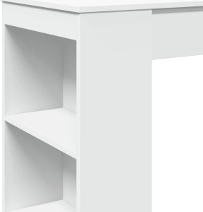 vidaXL Stolik barowy z półkami, biały, 95x47x103,5 cm 7