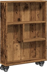 vidaXL Wąski wózek pomocniczy, stare drewno, 48x13x68 cm 2