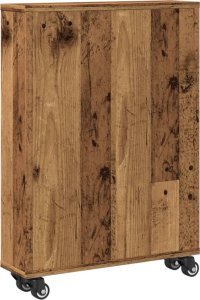 vidaXL Wąski wózek pomocniczy, stare drewno, 48x13x68 cm 6