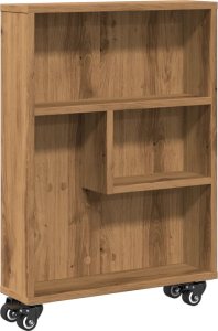 vidaXL Wąski wózek pomocniczy, dąb artisian, 48x13x68 cm 2