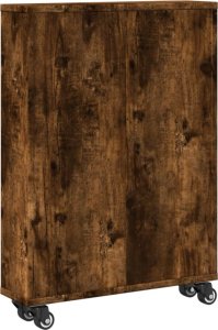 vidaXL Wąski wózek pomocniczy, przydymiony dąb, 48x13x68 cm 6