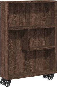 vidaXL Wąski wózek pomocniczy, brązowy dąb, 48x13x68 cm 2