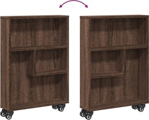 vidaXL Wąski wózek pomocniczy, brązowy dąb, 48x13x68 cm 7