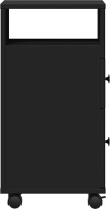 vidaXL Wąska szafka łazienkowa na kółkach, czarna 5