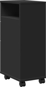 vidaXL Wąska szafka łazienkowa na kółkach, czarna 6