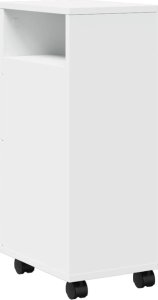vidaXL Wąska szafka łazienkowa na kółkach, biała 6