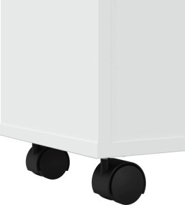 vidaXL Wąska szafka łazienkowa na kółkach, biała 8