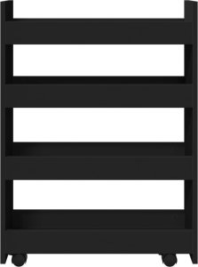 vidaXL Wąski wózek pomocniczy, 4-poziomowy, czarny 4