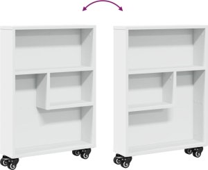 vidaXL Wąski wózek pomocniczy, biały, 48x13x68 cm 7