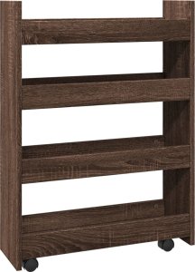 vidaXL Wąski wózek pomocniczy, 4-poziomowy, brązowy dąb 6