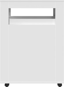 vidaXL Wąska szafka łazienkowa na kółkach, biała 4