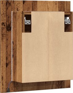 vidaXL Szafka łazienkowa z lustrem i LED, stare drewno, 40x12x45 cm 10