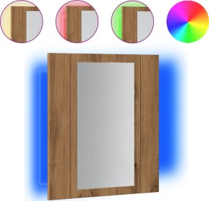 vidaXL Szafka łazienkowa z lustrem i LED, dąb artisan, 40x12x45 cm 2