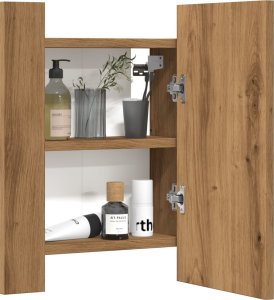 vidaXL Szafka łazienkowa z lustrem i LED, dąb artisan, 40x12x45 cm 5