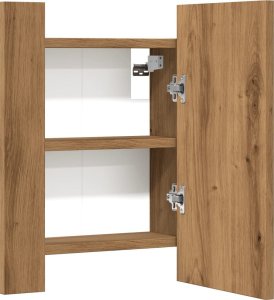 vidaXL Szafka łazienkowa z lustrem i LED, dąb artisan, 40x12x45 cm 8