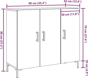 vidaXL Szafka, stare drewno, 90x34x80 cm 11