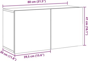 vidaXL Ścienna szafka TV, dąb artisian, 80x30x41 cm 12