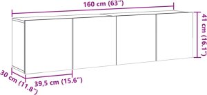 vidaXL Ścienne szafki TV, 2 szt., stare drewno, 80x30x41 cm 11