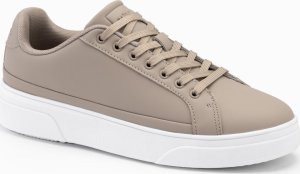 Ombre Męskie buty sneakersy z eko skóry na grubej podeszwie  popielate V1 OM-FOSL-0166 42 5