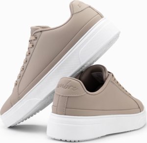 Ombre Męskie buty sneakersy z eko skóry na grubej podeszwie  popielate V1 OM-FOSL-0166 42 6