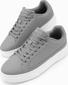 Ombre Buty męskie sneakersy z eko skóry na grubej podeszwie  szare V4 OM-FOSL-0166 40 1