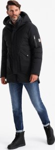 Kurtka męska Ombre Długa sezonowa męska kurtka w stylu outdoorowym  czarna V1 OM-JALJ-0202 XXL 6