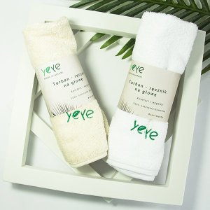 Yeye Turban - ręcznik na głowę 100% naturalna bawełna Yeye Biały 17