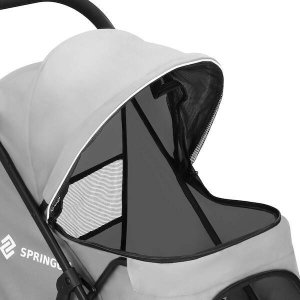 Springos Wózek transportowy dla zwierząt do 15 kg transporter dla psa, kota czarno - szary UNIWERSALNY 7